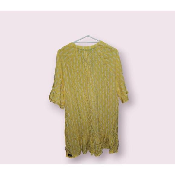 Matilda Jane Top Blouse Women's Size Medium Yellow Spring Bell Sleeves - Picture 3 of 12